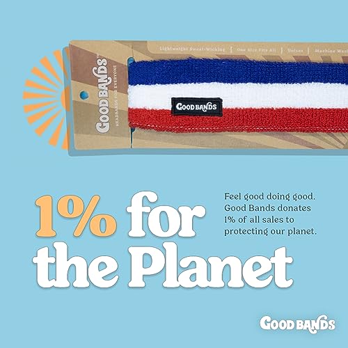 Terry Cloth Headband for Men and Women - Stylish Unisex Sweatband - for Tennis, Working Out, Sports, Basketball, Gym, Exercise, Athletic, and Sweat - Stretchy & Soft